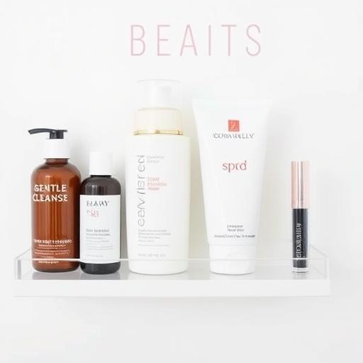 Minimalist beauty shelf