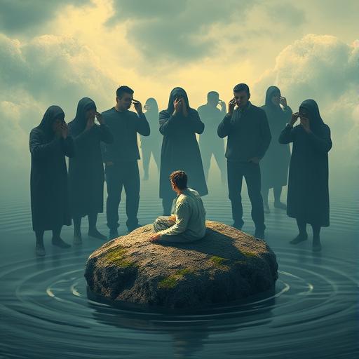 An illustration of a person on a hamster wheel, symbolizing the repetitive cycle of daily life leading to emotional burnout.