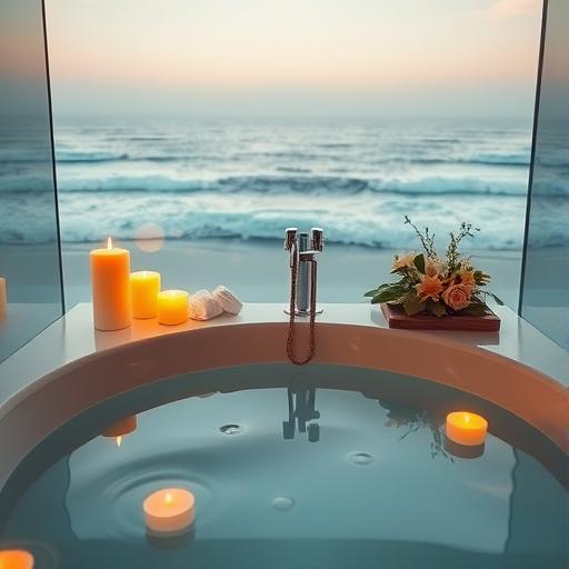 An immersive view of a bath enhanced with sensory elements