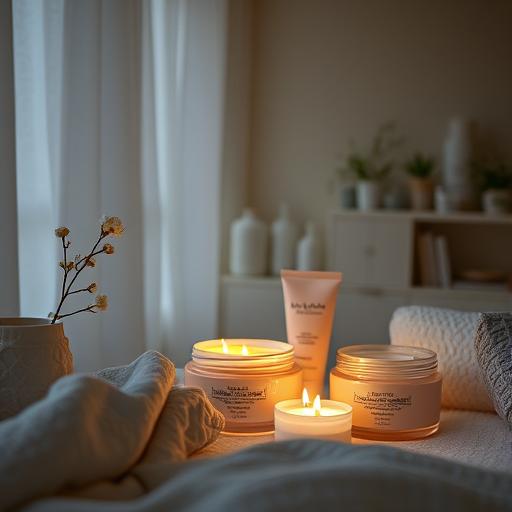 An inviting depiction of a serene skincare environment