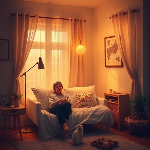 Cozy quiet corner setup for relaxation