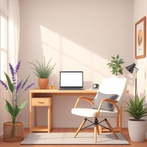 Lavender and Citrus Workspace