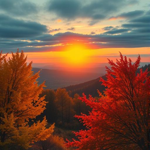 Artistic depiction of the fall equinox showcasing balances of day and night