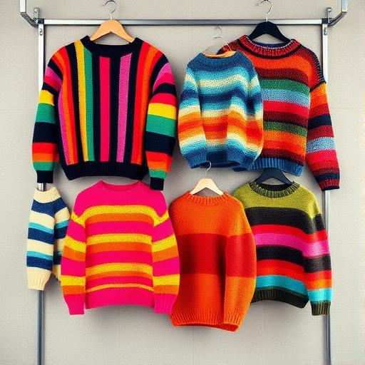 Imaginative display of knitwear
