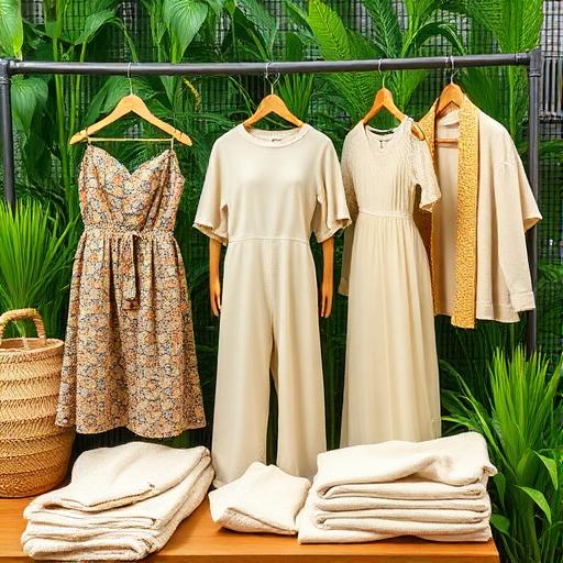 Highlight sustainable fashion items such as outfits made from recycled materials