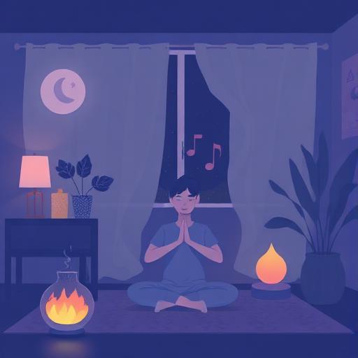 An atmospheric illustration of a cozy and peaceful interior.