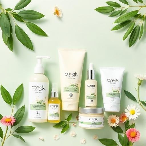 An eco-friendly themed image highlighting organic skincare products